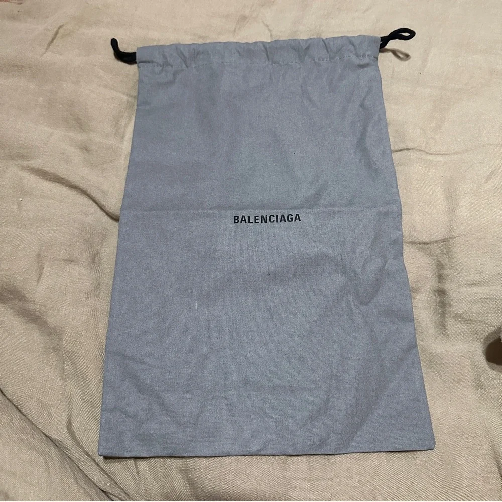 Balenciaga Gray Fabric Bag with Drawstring Closure